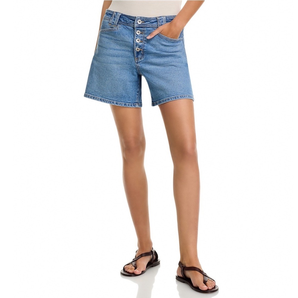 Sanctuary Luna Denim Shorts Giddy Up Blue Button Fly High Rise Size 31 CH0368AY7